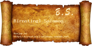 Birnstingl Salamon névjegykártya